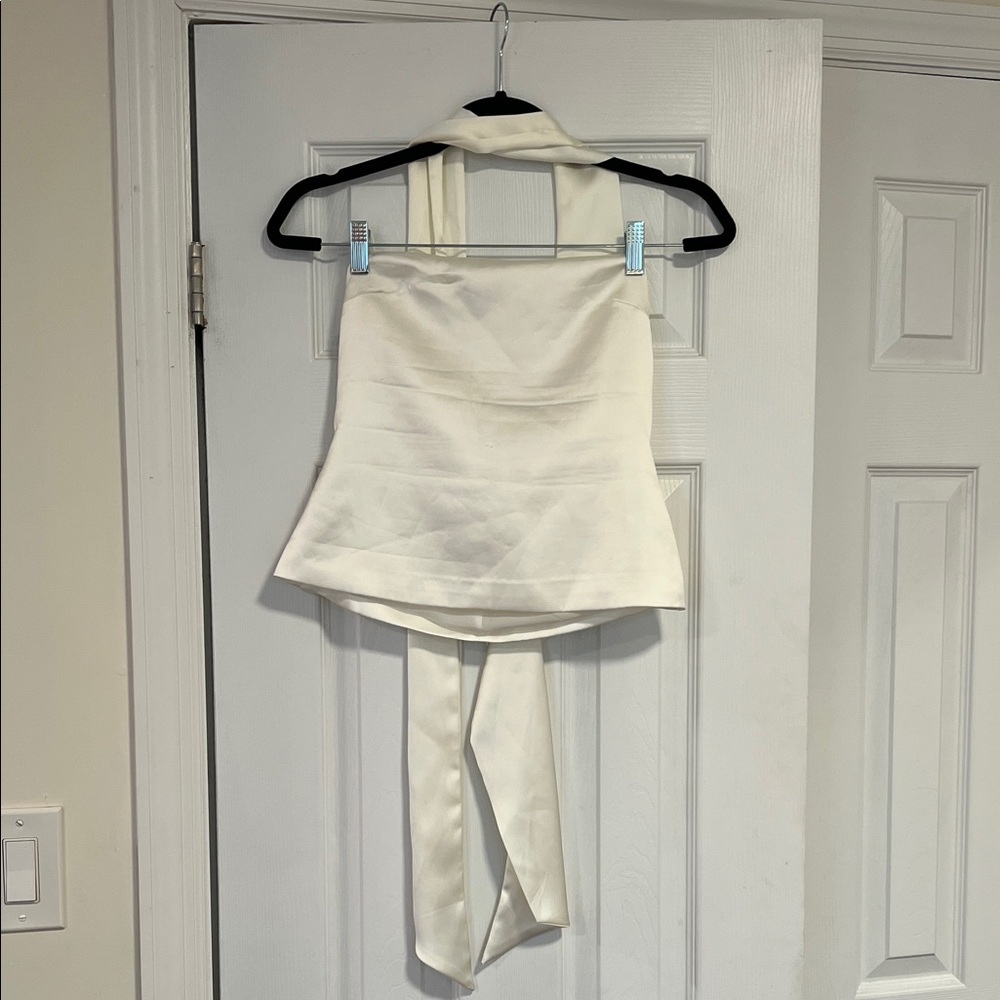 Elegant White Satin Top